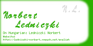 norbert ledniczki business card